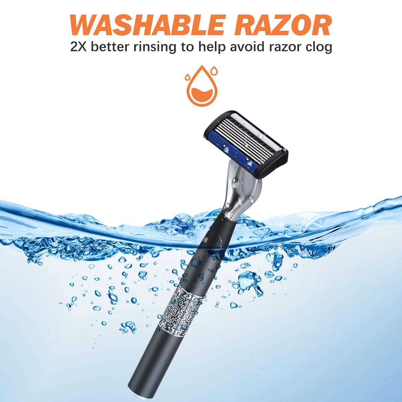 Men’s 7-Layer Stainless Steel Safety Razor – Washable Manual Shaver with Beard Guard & Metal Razor Holder