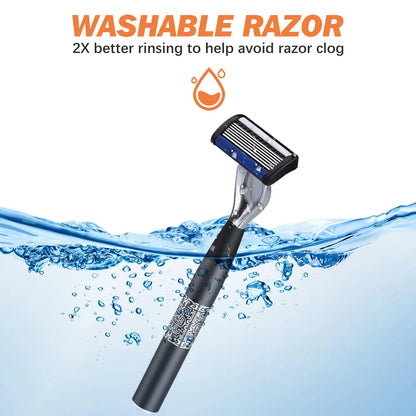 Men’s 7-Layer Stainless Steel Safety Razor – Washable Manual Shaver with Beard Guard & Metal Razor Holder