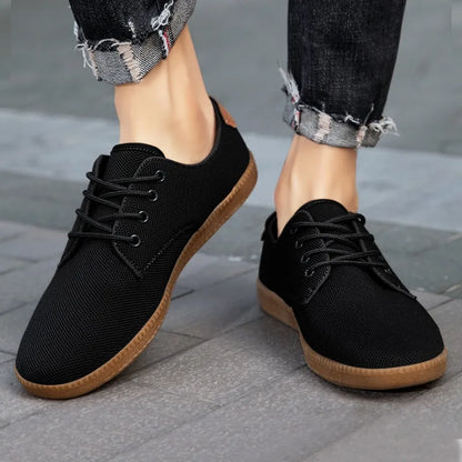 Men’s Canvas Casual Sneakers — Lightweight Slip-On Vulcanized Flats & Loafers, Comfortable Trainers Shoes