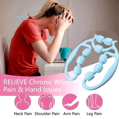 9-Wheel Fascia Muscle Roller – Cellulite Massage Tool for Relieving Muscle Soreness & Reducing Thigh, Calf, and Arm Cellulite