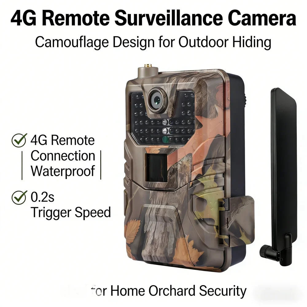 4G 120MP 4K Trail Camera HC900PRO – Wildlife Hunting Camera with Live APP Monitoring, Free Cloud Storage, Night Vision & Motion Detection Photo Trap System
