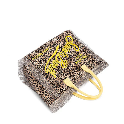 SAINT BARTH Autumn Winter Plush Towel Bag – Women’s Large Capacity Striped Casual Handbag with Tassel