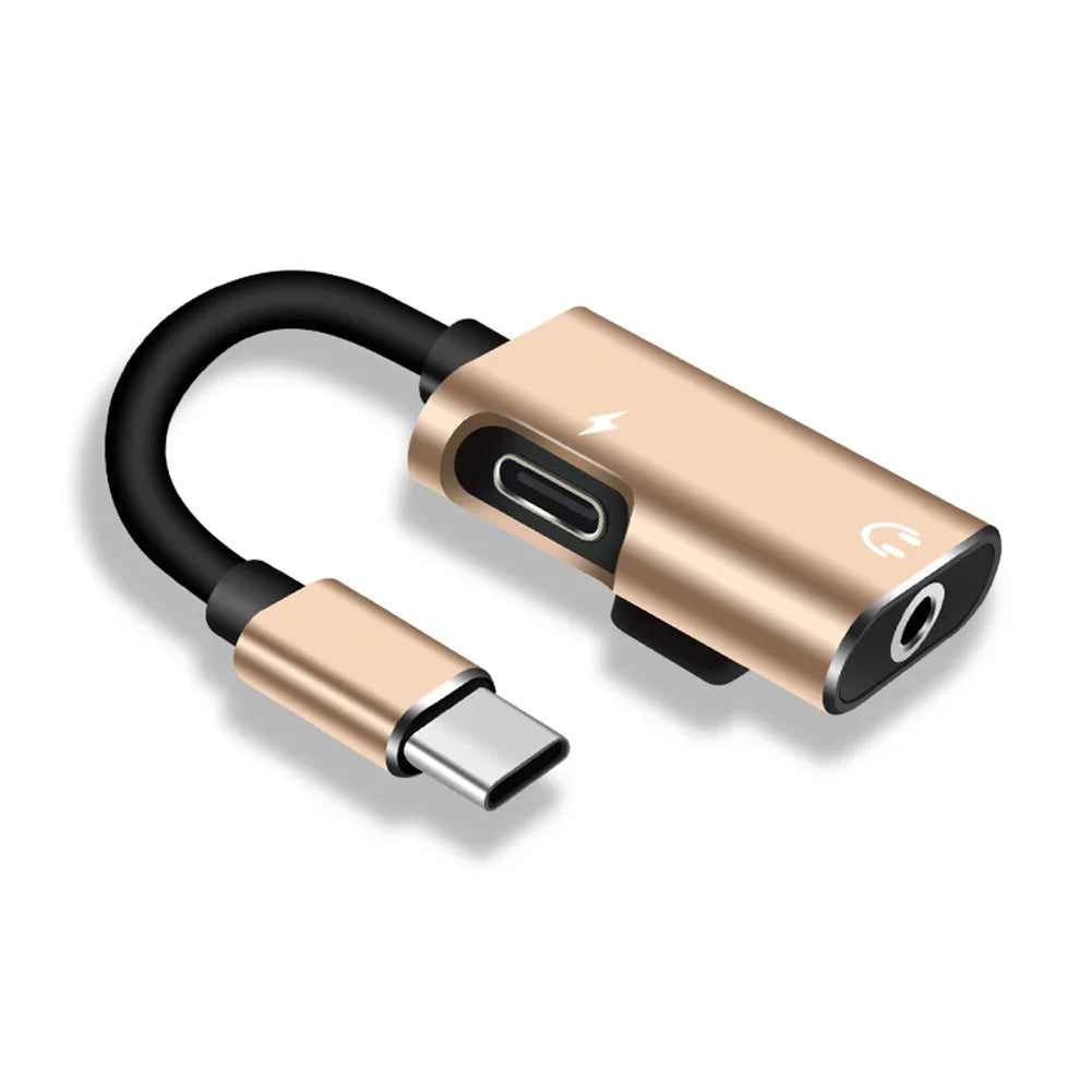 Type-C to 3.5mm Jack Adapter – Audio Splitter for Xiaomi, Huawei, USB-C Headphone Cable & Charger AUX Adapter