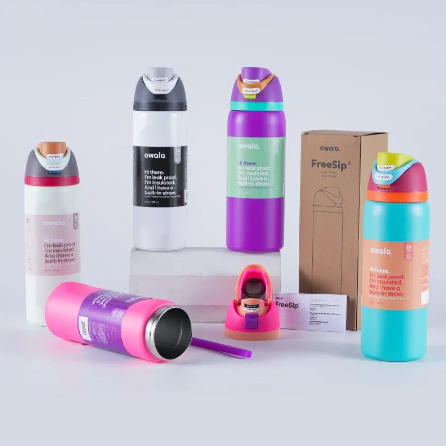 2024 New Owala Insulated Stainless Steel Water Bottle with Straw – BPA-Free Sports Bottle, 24oz/32oz, Great for Travel