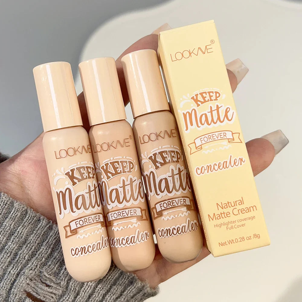 Waterproof Matte Liquid Concealer – Moisturizing Cream for Acne, Dark Circles, Face Contouring & Foundation Makeup