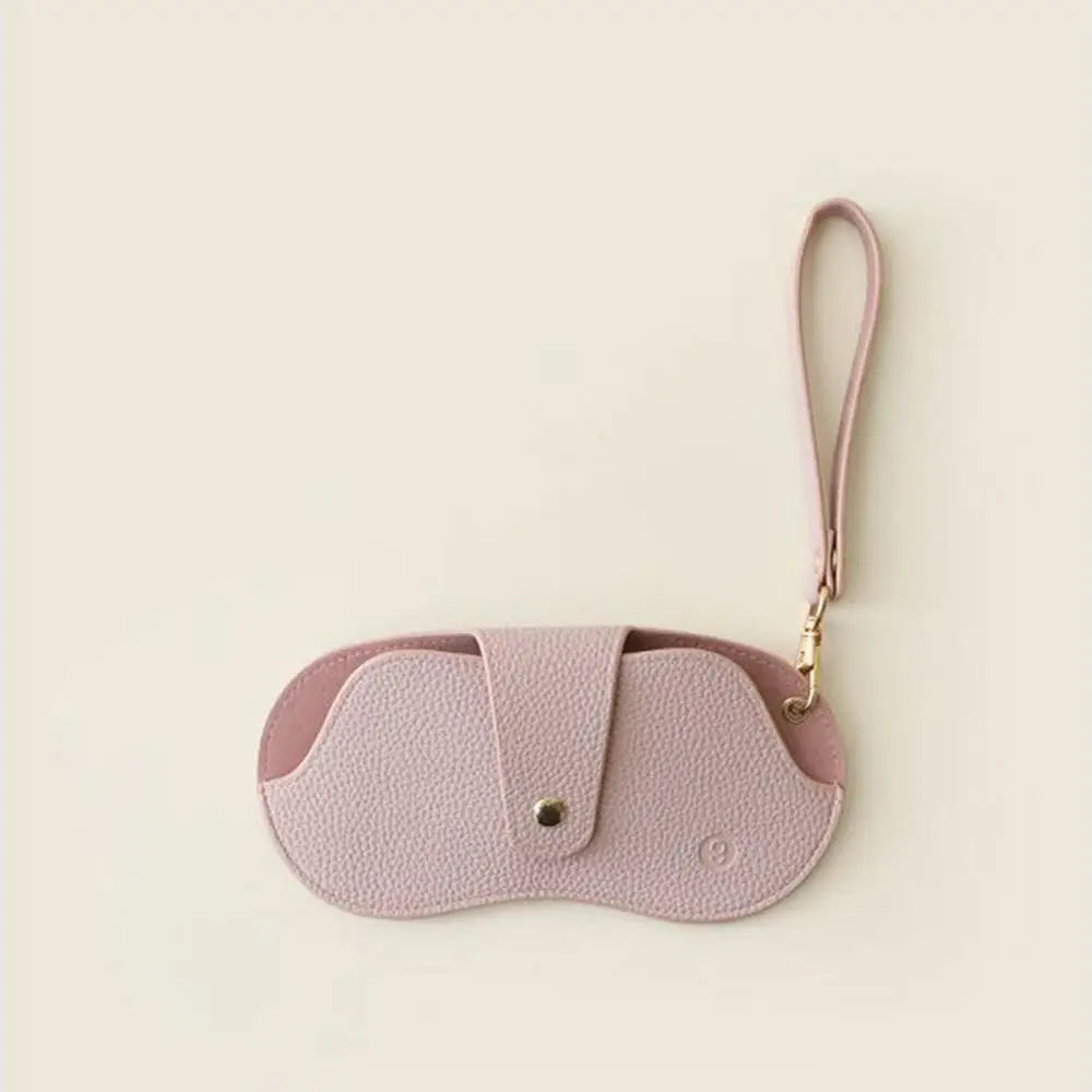 Hanging Neck Eyeglasses Storage Bag with Chain – Unisex Leather Sunglasses Case & Portable Key Holder Pendant