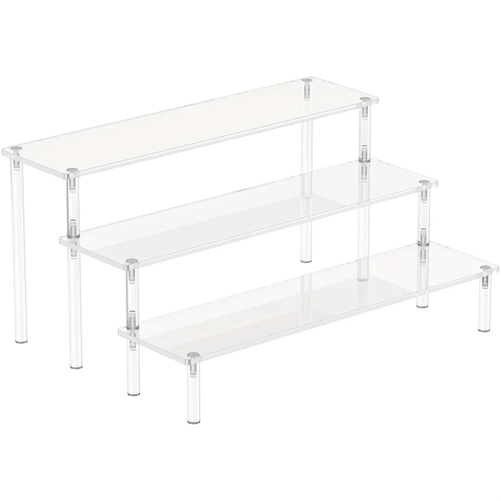 Multi-Layer Acrylic Cake Display Stand – Clear Trapezoidal Rack for Desserts & Cupcakes