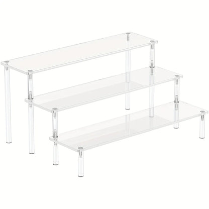 Multi-Layer Acrylic Cake Display Stand – Clear Trapezoidal Rack for Desserts & Cupcakes