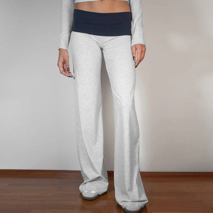 Women’s Casual Wide Leg Sweatpants – Low Rise Flared Yoga Lounge Pants for Teen Girls Back-to-School Outfit