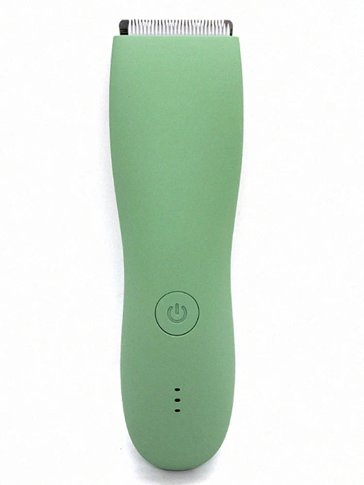 Men's Body Hair Trimmer and Shaver - Electric Groin and Pubic Groomer with Replaceable Ceramic Blade, Waterproof Clipper