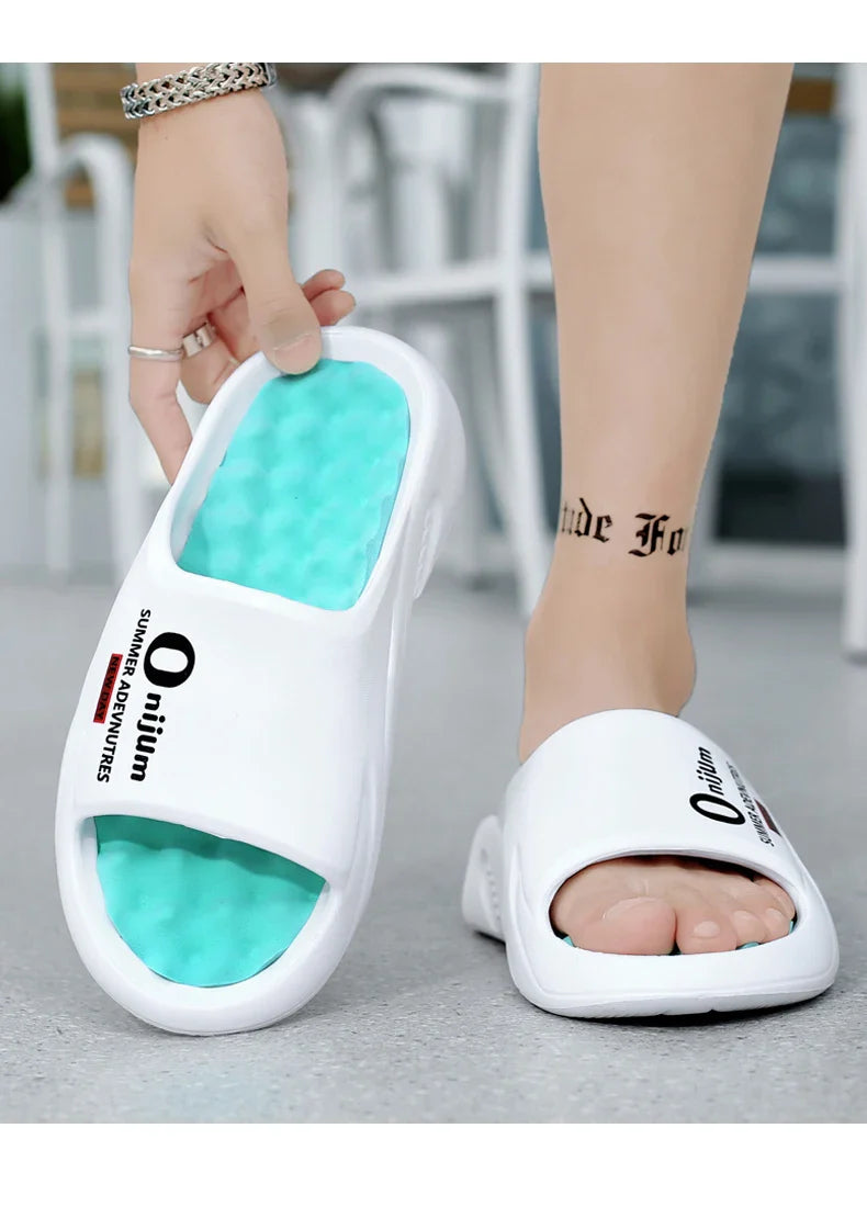 2024 Men’s Massage Slippers – Comfortable Indoor/Outdoor Slides & Beach Sandals, Sizes 38-47