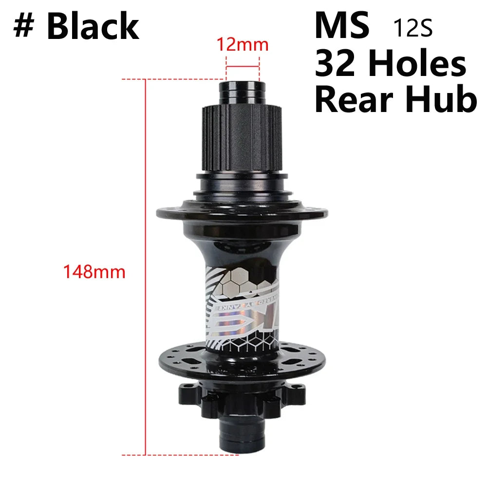 BOOST MTB Bicycle Hub - 148x12mm Aluminium Bike Hub 6 Pawls 120 Click HG XD Micro Spline 32H 8-12 Speed