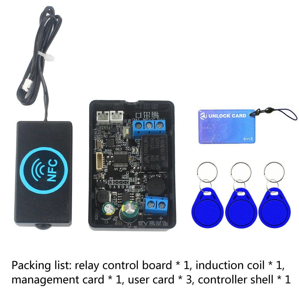 Mobile Phone NFC Fingerprint Relay Control Module – DC10V-120V IC Card Access Controller for Locomotive Car Unlock