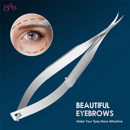 Stainless Steel Eyebrow Makeup Scissors – Curved & Straight Cuticle Trimmer Beauty Tool