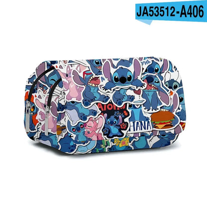 Stitch Fully Printed Flap Pencil Case – Kawaii Anime Stationery Box for School Girls