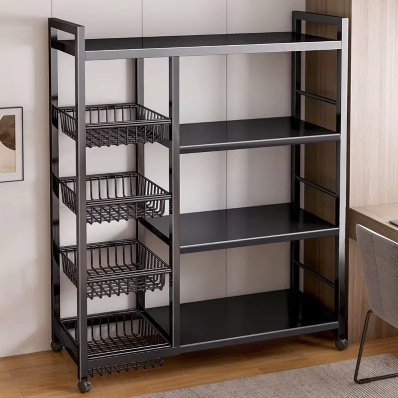 Multi-Tier Freestanding Kitchen Storage Shelf – Movable Vegetable, Snack & Grocery Organizer Rack, Bathroom Storage Solution