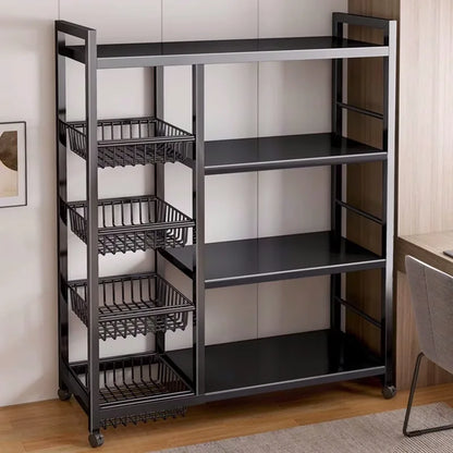 Multi-Tier Freestanding Kitchen Storage Shelf – Movable Vegetable, Snack & Grocery Organizer Rack, Bathroom Storage Solution