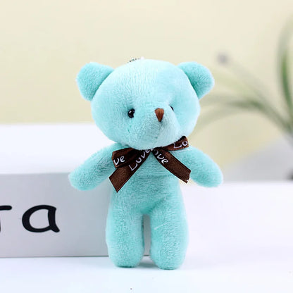 10pcs Mini Bear Plush Keychain — Soft Stuffed Doll Bag Pendant, Cute Toy for Wedding Decoration & Birthday Gift
