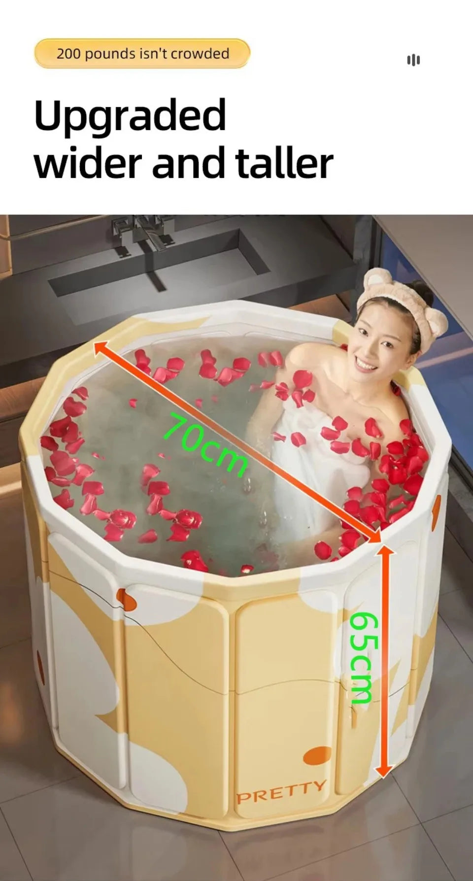 Foldable Portable Bath Tub - Thickened Full Body Bath Bucket for Children & Adults, Long-Term Temperature Lock