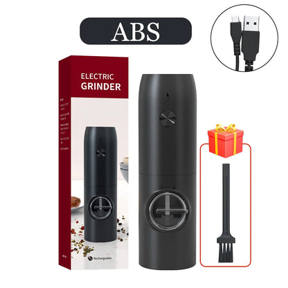USB Rechargeable Electric Salt & Pepper Grinder – Adjustable Roughness for Freshly Ground Pepper and Spice Powder
