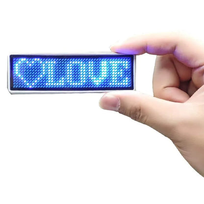 Rechargeable Bluetooth LED Name Tag: Programmable Scrolling Message Board - Digital LED Badge Insignia for DIY Mini Display