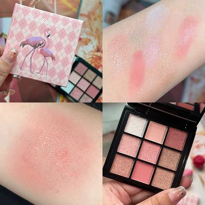 9-Grid Eyeshadow Palette – Glitter, Pearlescent, Matte, Shimmer Long-Lasting Eye Makeup for Women