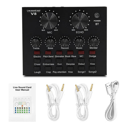 BM800 V8 Sound Card Set – Professional Condenser Microphone for Karaoke, Podcast Recording & Live Streaming