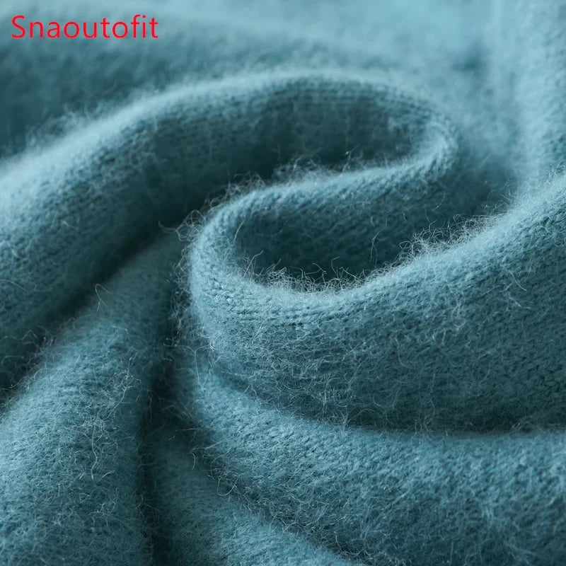 Men's Pure Mink Cashmere Sweater - O-Neck Long Sleeve Knit Pullover Autumn Winter Luxury Top