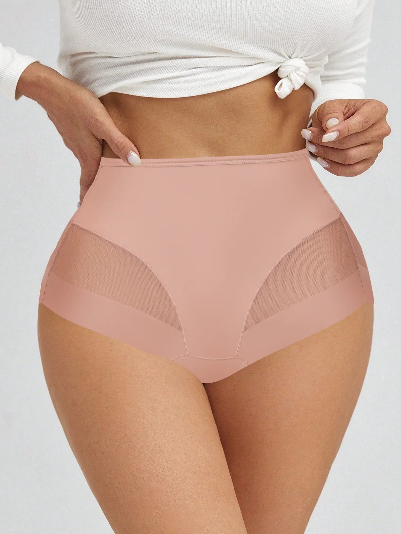 3-Pack Women's High Waist Briefs – Breathable Mesh, Belly Control Shaping Underwear