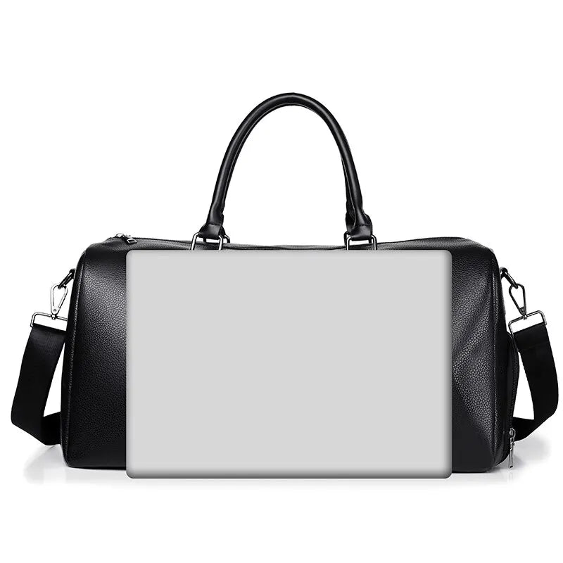 Retro Short Trip Bag – Large Capacity PU Waterproof Sports & Fitness Motorcycle Leisure Bag