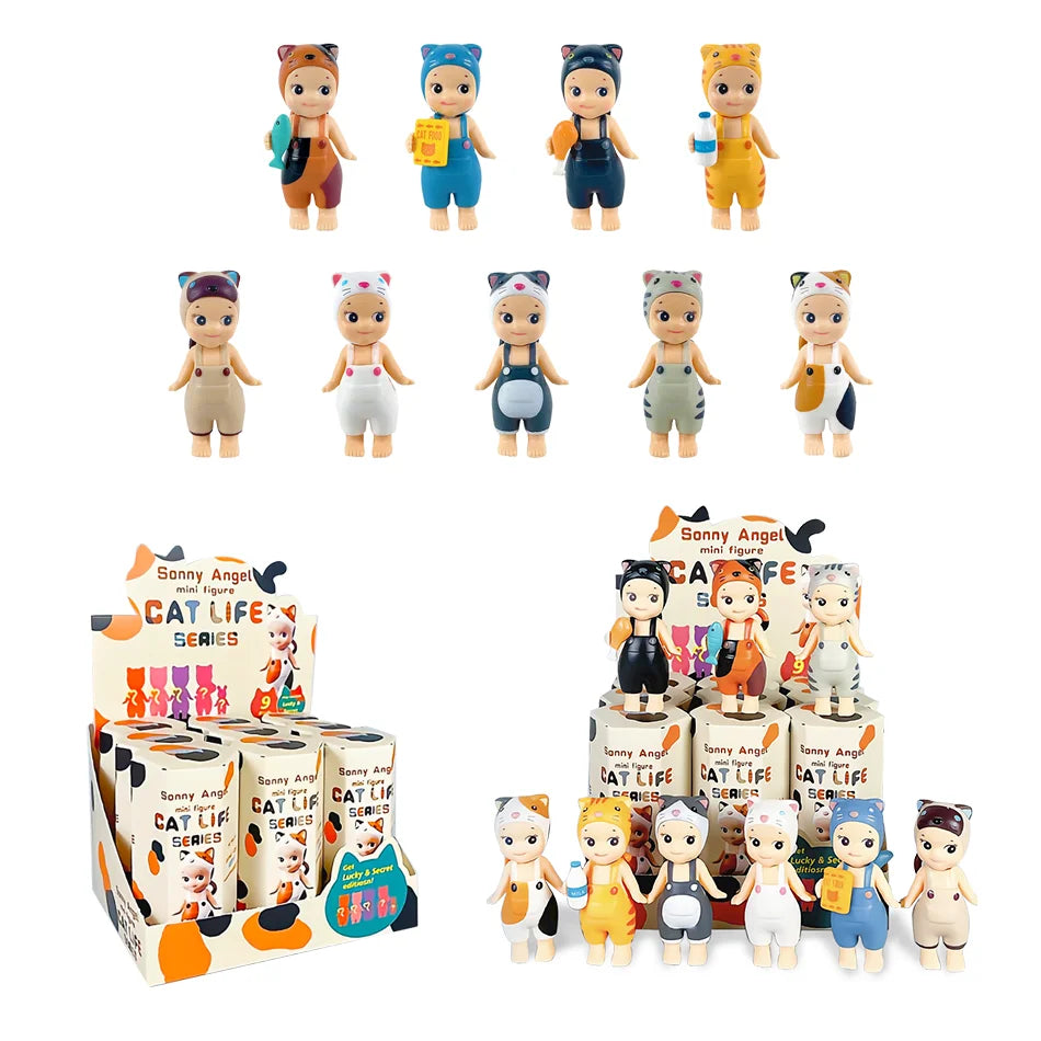 Sonny Angel Cat Life Blind Box — Random Collectible Action Figure Toy, Doll Ornament & Gift for Kids/Fans