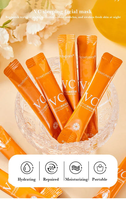 30pcs Vitamin C Sleeping Face Masks — Moisturizing, Firming & Skin Rejuvenation, No-Wash Disposable Facial Masks