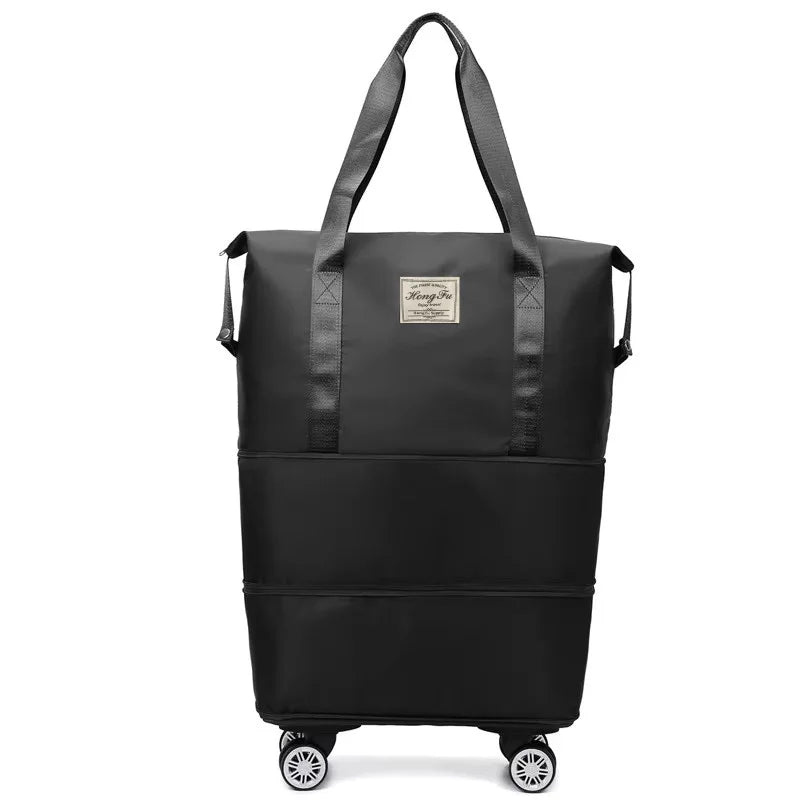 Oxford Cloth Large Capacity Travel Bag with Detachable Wheels – Dry Wet Separation Business Luggage Storage Bag