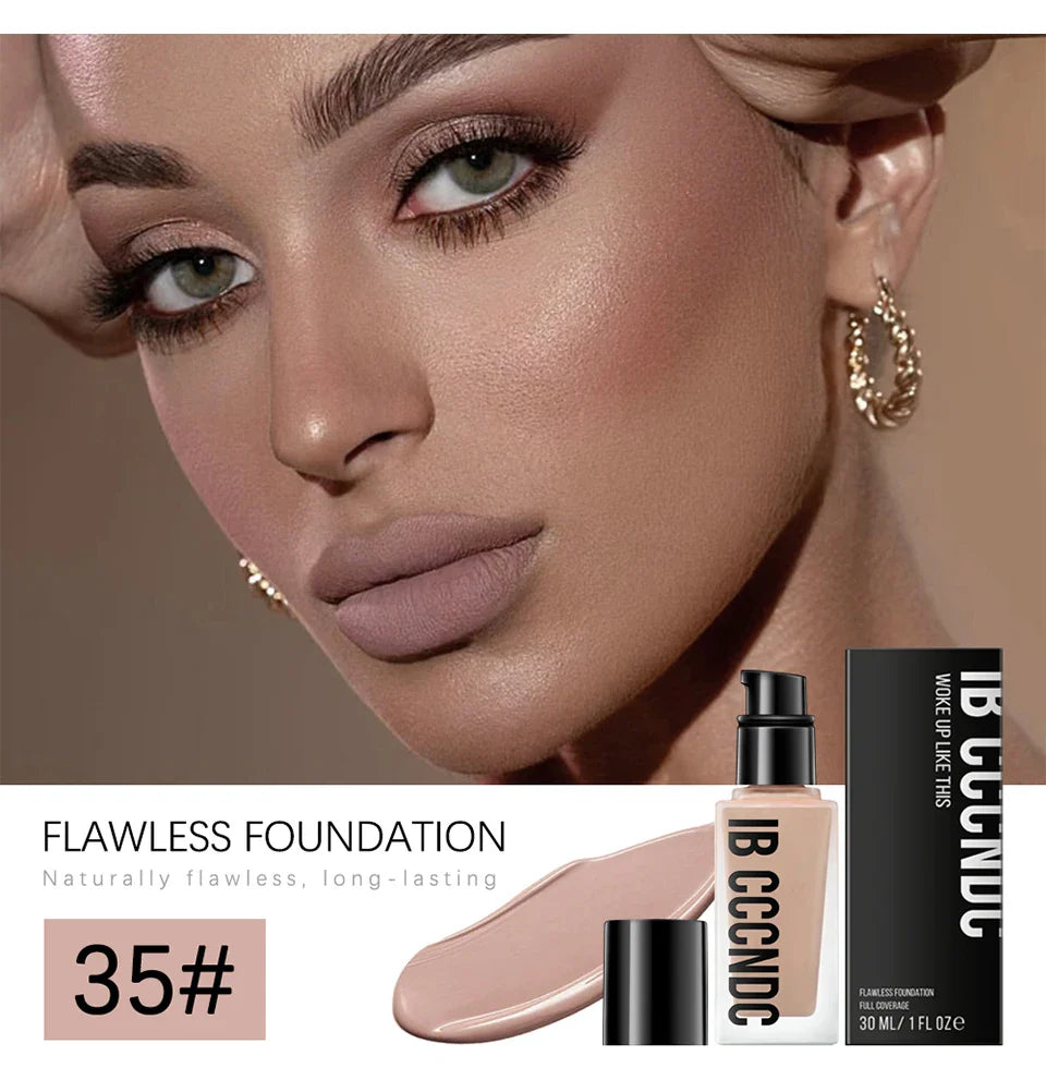 Flawless All-Day Waterproof Concealer & Foundation – 6-Color Full Coverage Moisturizing Makeup for Women