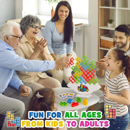 Tetra Tower Balance Puzzle Game - Fun Stacking Building Board Game for Kids Adults Family Friends Party Gift