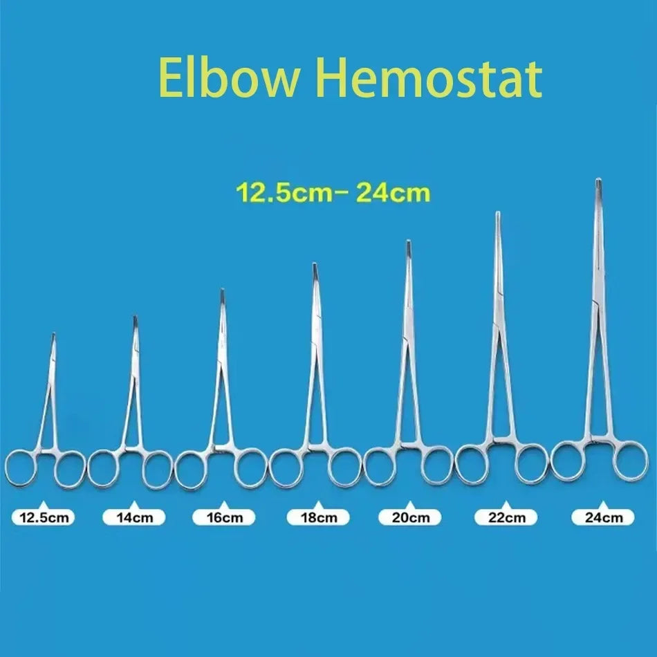 Stainless Steel Hemostatic Forceps – Surgical Locking Clamp Tool, Curved & Straight Tip Fishing Pliers & Medical Hemostat Tool
