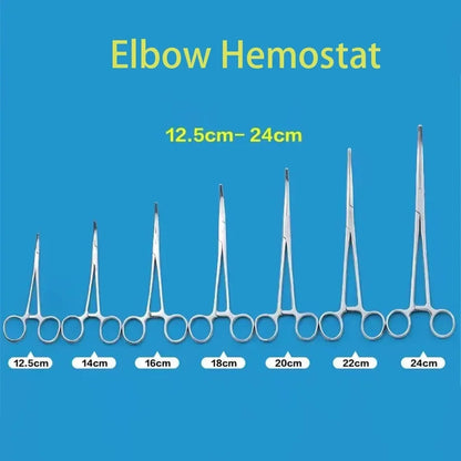 Stainless Steel Hemostatic Forceps – Surgical Locking Clamp Tool, Curved & Straight Tip Fishing Pliers & Medical Hemostat Tool