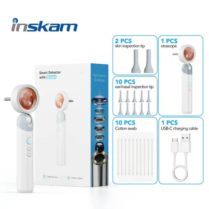 Smart Ear Camera Endoscope – 1080P HD Ear Cleaning Tool with 90° Rotatable Lens & 12 Replacement Heads for Ear, Nose & Skin Inspection