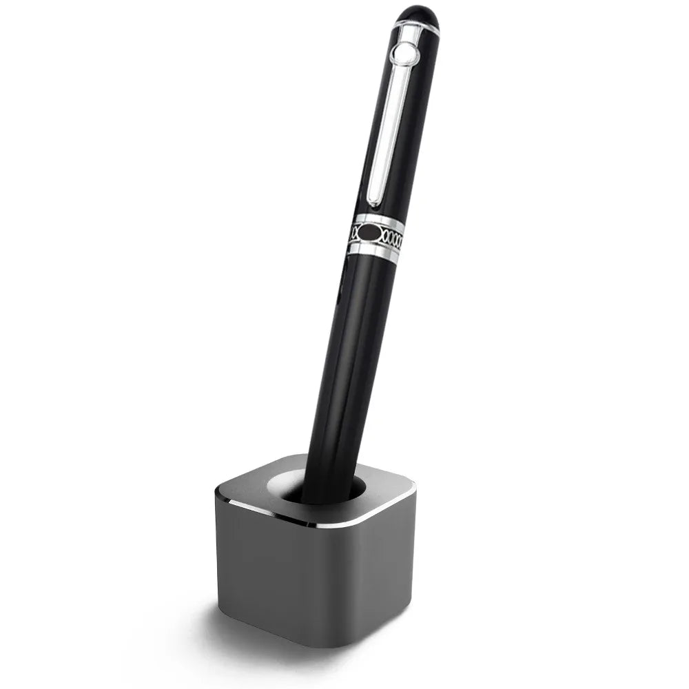 Creative Mini Aluminum Pen Holder – Non-Slip Square Pencil Storage Rack for Office Supplies