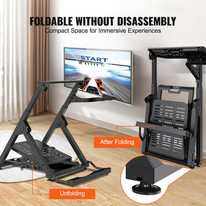 SucceBuy Foldable Racing Wheel Stand — Height Adjustable Universal Base for Logitech & Thrustmaster Wheels