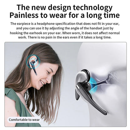 NEW 2022 Bluetooth Business Earphone – Wireless Single Handsfree Earbuds with HD Call & Microphone for Driving