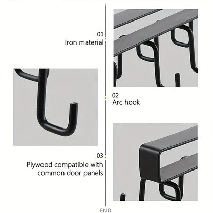 Cabinet Mug Hook – 6/12-Hook Hanging Cup Holder & Multifunctional Wardrobe Organizer for Space Saving