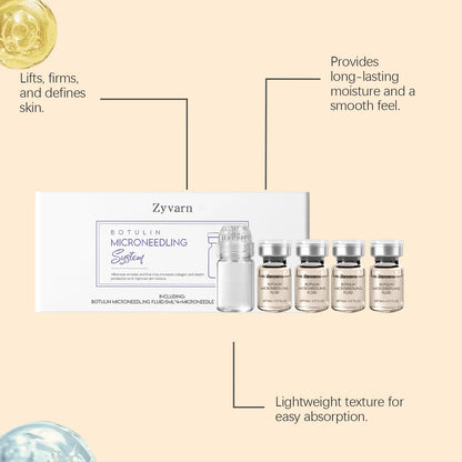 Korean Anti-Aging Microcrystalline Essence Set – Skin Renewal Serum 4×5ML with Facial Roller Beauty Skincare Treatment Kit