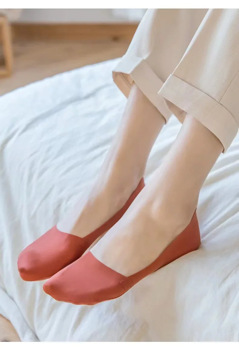 3 Pairs Women's Invisible Low-Cut Socks – Breathable Non-Slip Cotton No-Show Summer Socks