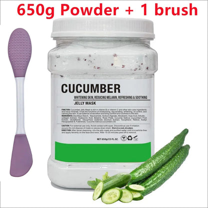 650g Chamomile & Hyaluronic Acid Facial Mask Powder – Moisturizing Rose Jelly Skin Care Mask with Silicone Brush for Elasticity Boost