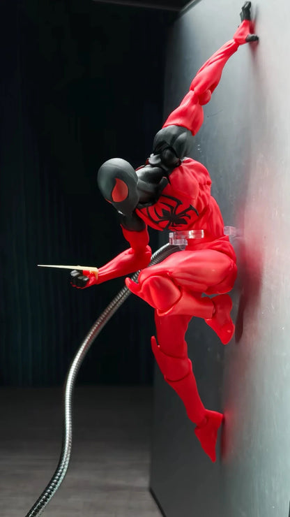 Mess Toys Scarlet Spider Action Figure – Kaine Parker Black Suit Symbiote Anime Collectible Toy Gift