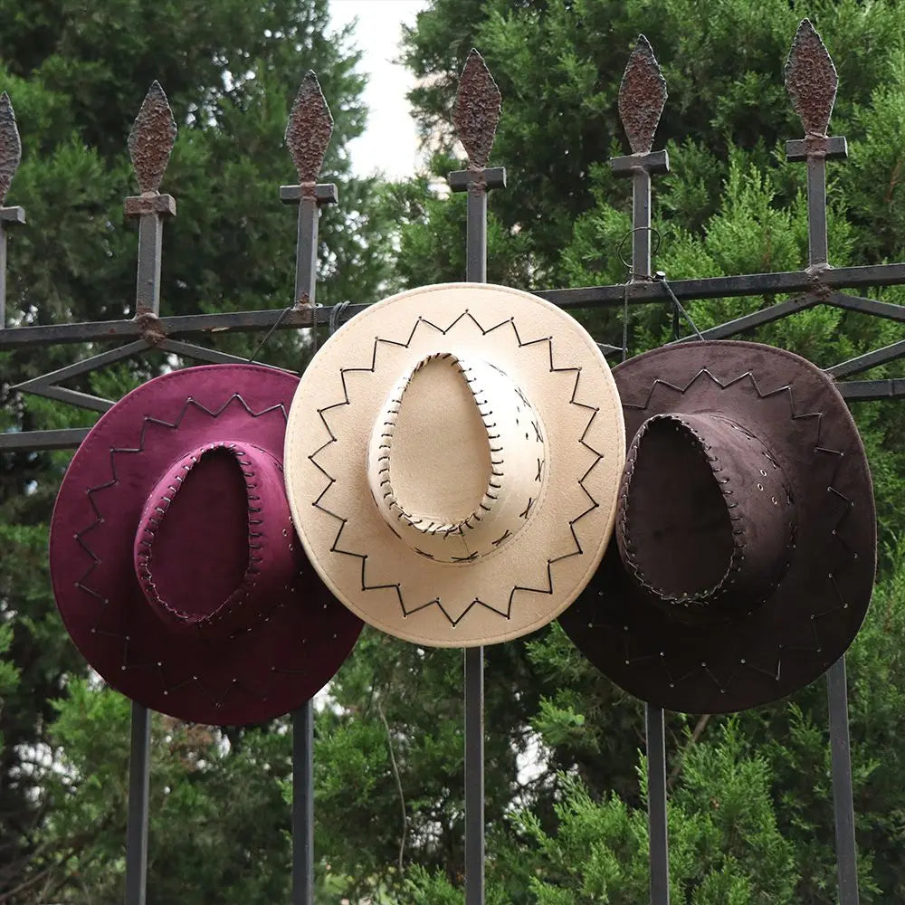 Unisex Western Cowboy Hat – Suede Cowgirl & Cowboy Style for Fashion & Party Wear