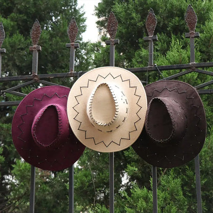 Unisex Western Cowboy Hat – Suede Cowgirl & Cowboy Style for Fashion & Party Wear