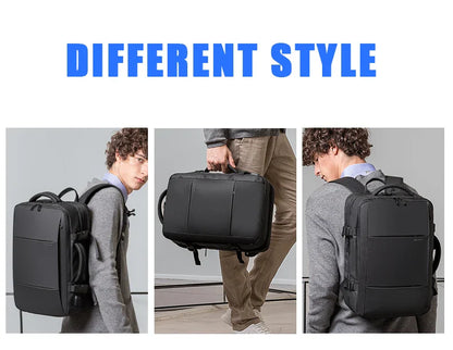BANGE Expandable Men’s Waterproof Laptop Backpack – 17.3" Large Capacity Hiking & Travel Bag