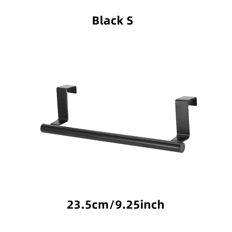 1/2pcs Over-Door Towel Rack – Stainless Steel Hanging Bar for Bathroom & Kitchen Cabinets, White & Black Shelf Hanger